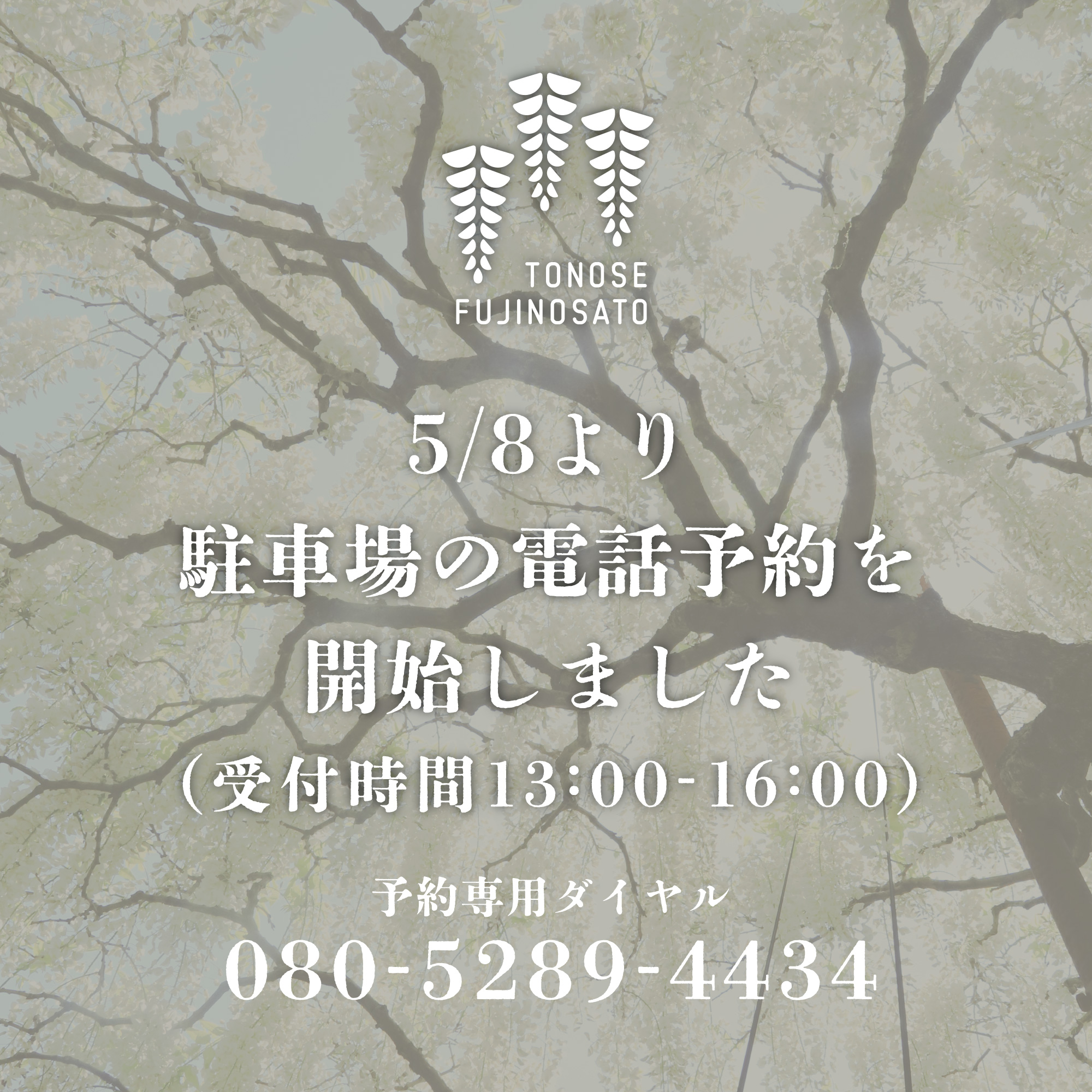 5/8より駐車場の電話予約を開始しました